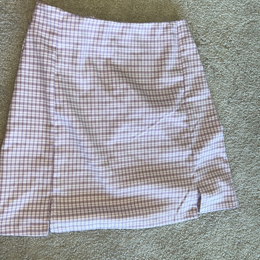 Brandy Melville light Purple Gingham Skirt